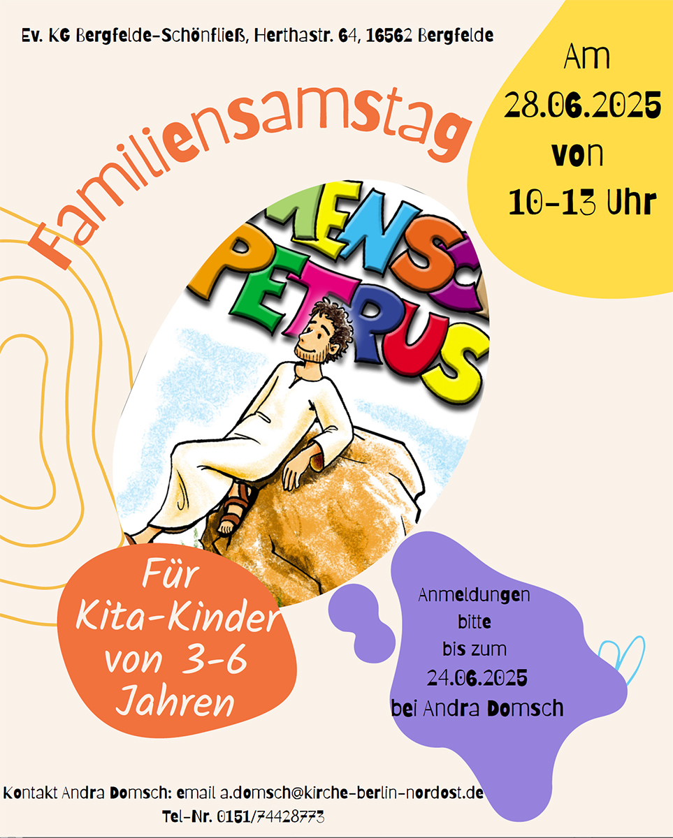 Plakat Familiensamstag am 28.06.2025