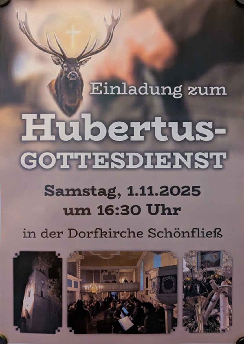 Plakat für den Hubertusgottesdienst