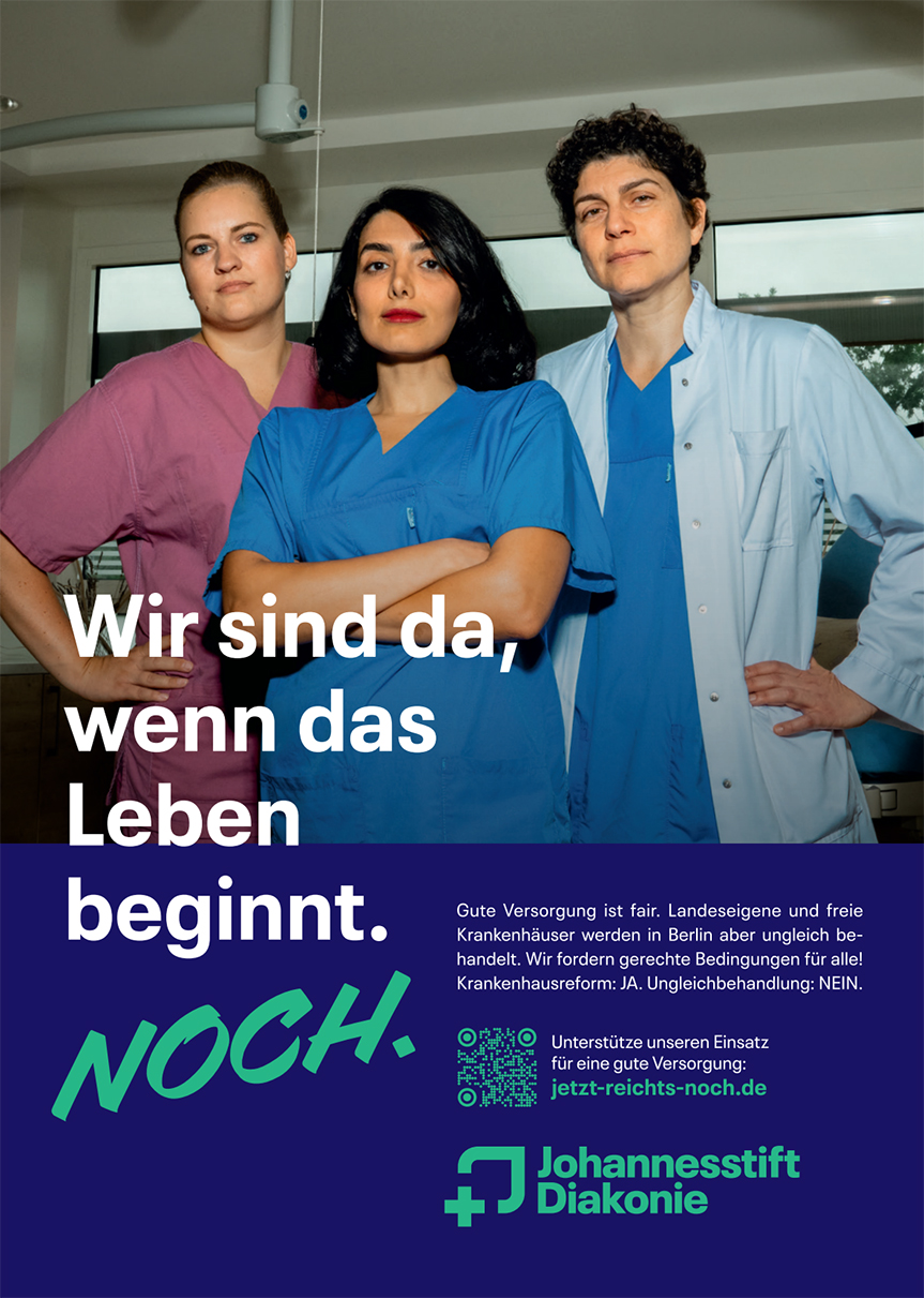 Plakat mit drei Hebammen