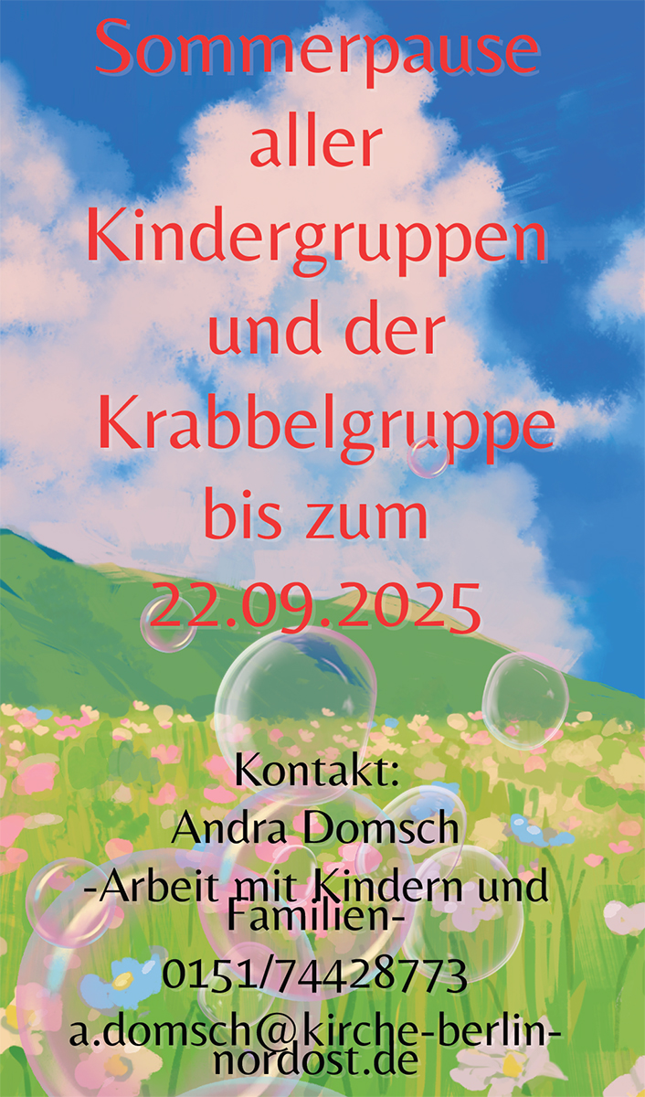 Sommerpause der Kindergruppen